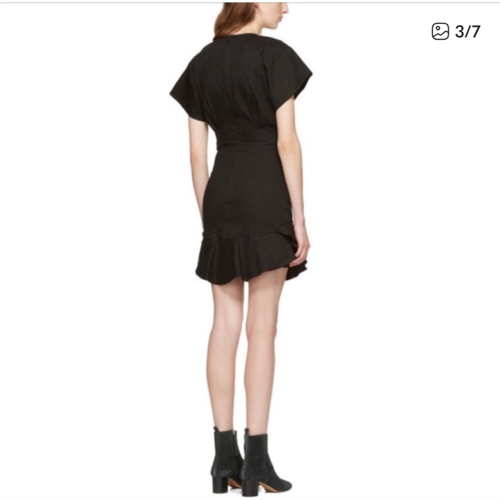 New Isabel Marant zip black ruffle dress sz 36 - Picture 3 of 4